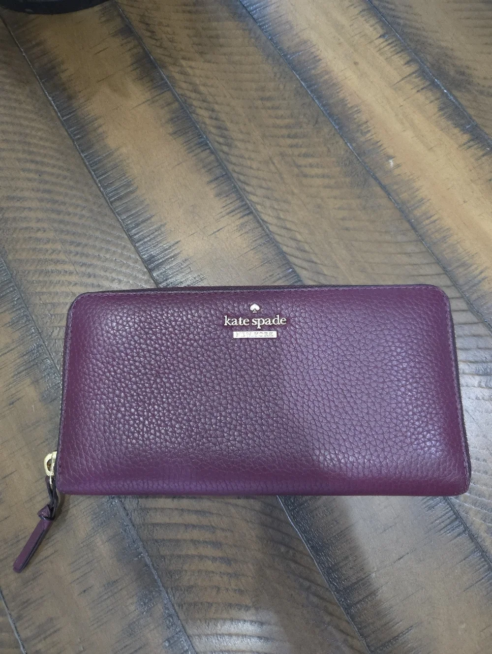 Kate Spade New York Large Continental Plum Zip-Around Wallet